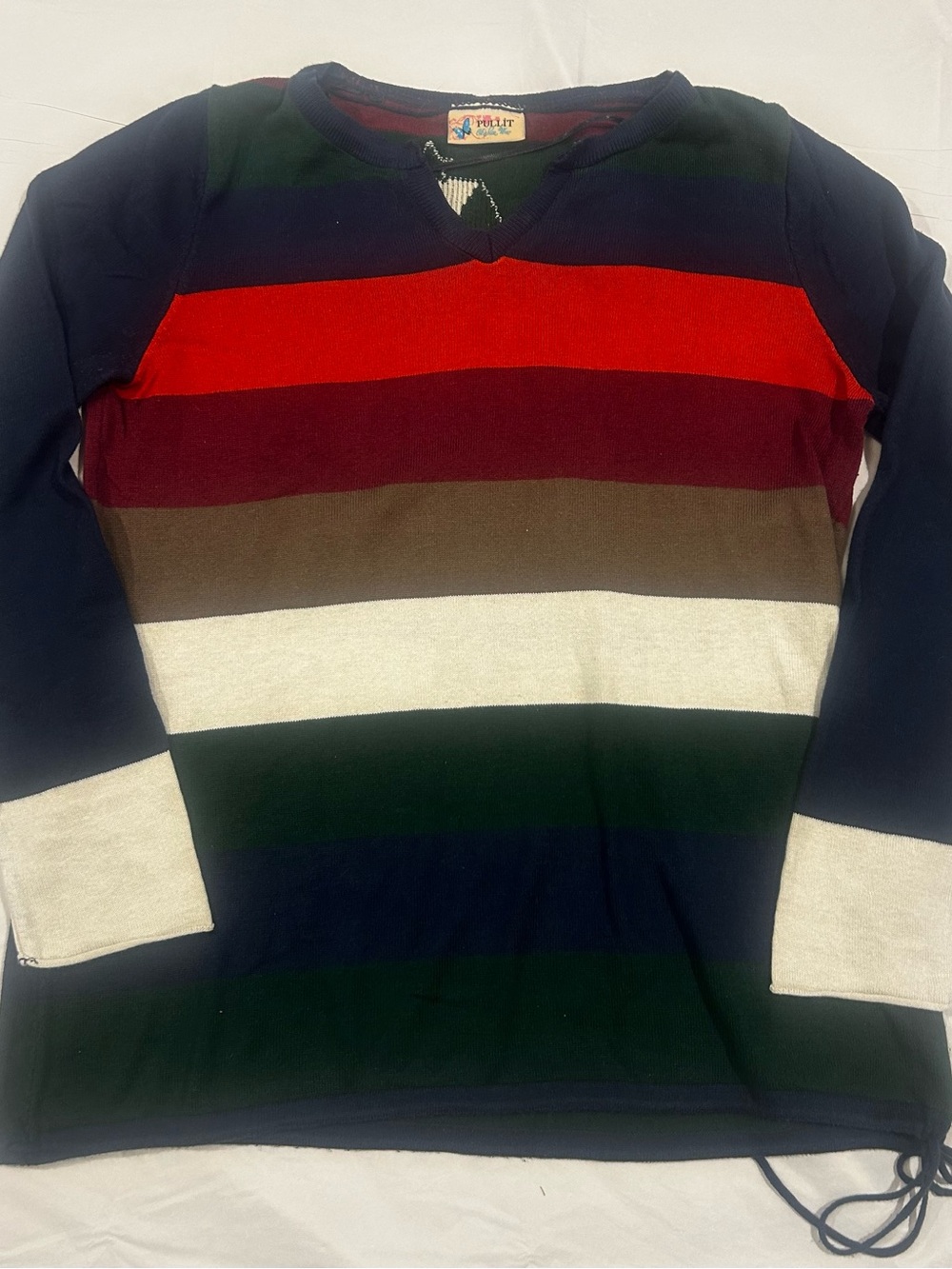 VINTAGE Multi-Color Striped "PULLIT Style" Knit Sweater Small